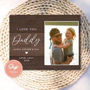Personalized Photo Frame Fathers Day Gift for Dad, New Dad Keepsake, Daddy Gift from Daughter (B-FAM54)