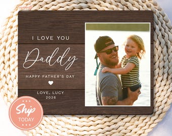 Personalized Photo Frame Fathers Day Gift for Dad, New Dad Keepsake, Daddy Gift from Daughter (B-FAM54)
