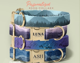 Custom Dog Collar With Leash, Dog Owner Present, Snowflakes Dog Collar, Personalized Engraved Dog Name Collar, (P25)