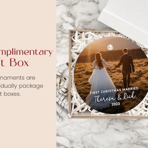 a wedding gift box with a picture of a bride and groom