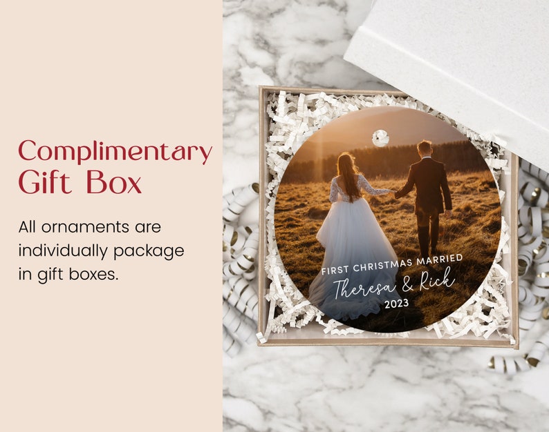 a wedding gift box with a picture of a bride and groom