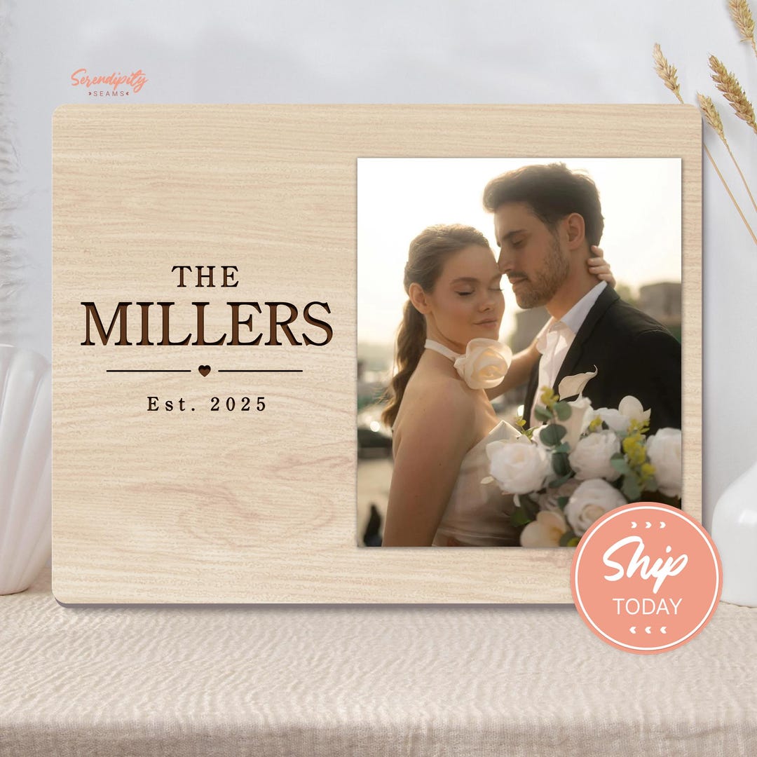 Personalized Photo Board for Couples, Custom Photo Frame Gift, Engaged ...
