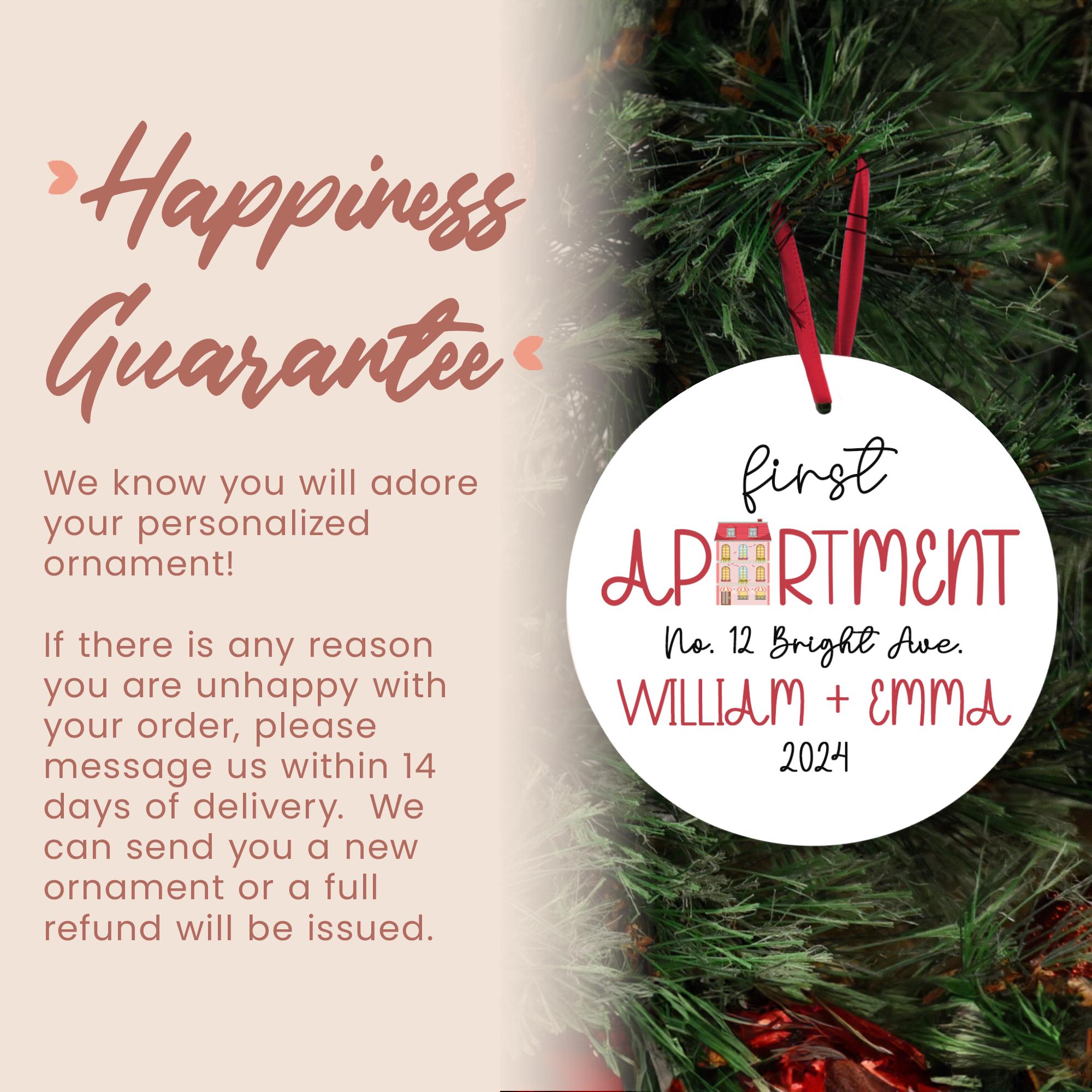 First Apartment Christmas Ornaments,  Personalized Apartment Ceramic Ornaments, Celebrate Moving Milestones, Perfect for Holiday Season