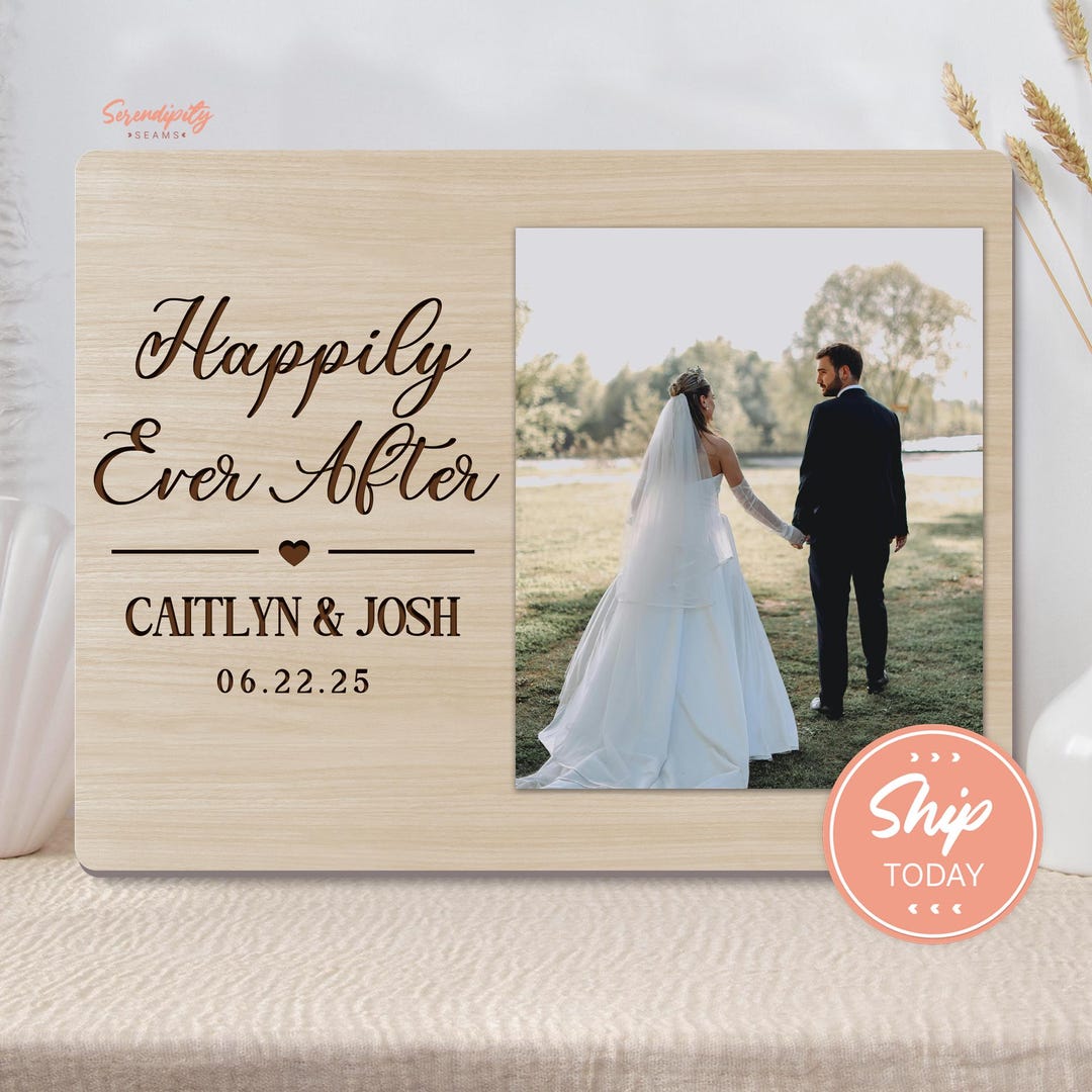 Personalized Photo Board for Couples, Custom Photo Frame for Engaged or ...
