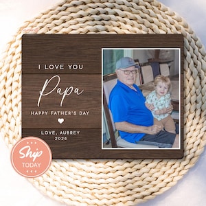 Personalized Papa Picture Frame, Fathers Day Gift for Grandpa, New Grandpa Keepsake (B-FAM55)