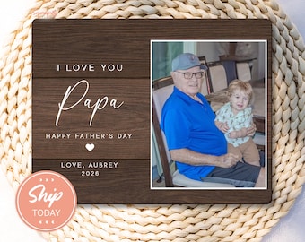 Personalized Papa Picture Frame, Fathers Day Gift for Grandpa, New Grandpa Keepsake (B-FAM55)