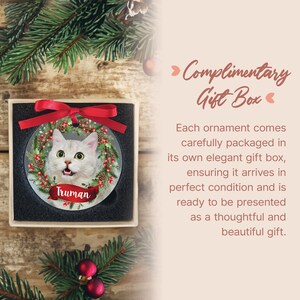 Personalized Cat Photo Ornament, Ideal for Christmas Tree Decor, Perfect Gift for Cat Owners, Memorable Gift for Cat Lovers image 3