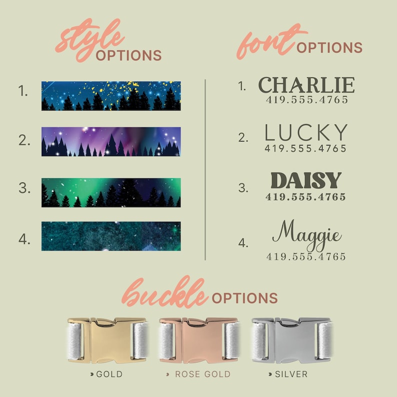 Starry Night Personalized Dog Collar And Leash Set - Engraved Name On Dog Collar - Customised Dog Collar - Dog Accessories (P78) image 2