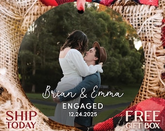 Personalized Engagement Celebration Ornament, Perfect for Newly Engaged Couples, Memorable Holiday Gift