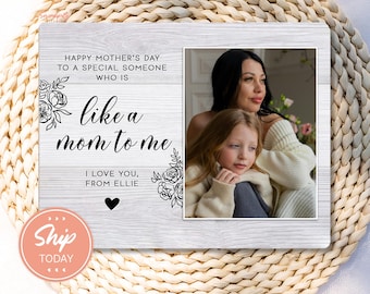 Mothers Day Gift for Stepmom Mother Figure | Custom Bonus Mom Photo Frame | Personalized Wood Picture Frame (B-MOM8)