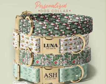 Holiday Dog Collar With Leash, Pet Christmas Gift, Festive Dog Collar, Christmas Adjustable Dog Collar, Winter Dog Collar, (P152)