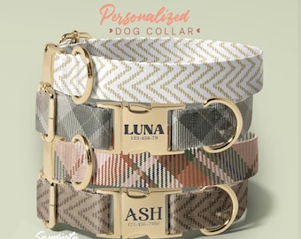 Dog Leash And Collar Set - Pet Accessories - Personalized Engraved Collar - Sturdy Metal Buckle - For Small To Large Dogs (P75)