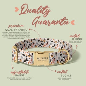 Ghost Dog Collar With Leash, Dog Costume For Hallwoeen, Personalized Dog Collar, Spooky Season Dog Collar, (P129) image 5