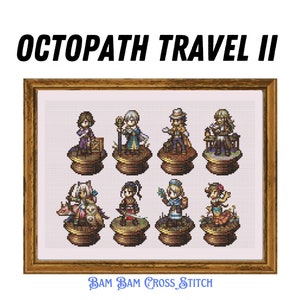 Octopath Travel 2  : Cross Stitch Pattern - DIGITAL FILE ONLY