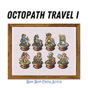Octopath Travel 1  : Cross Stitch Pattern - DIGITAL FILE ONLY