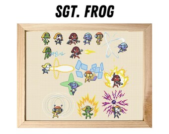 Sgt. Frog : Cross Stitch Pattern - DIGITAL FILE ONLY