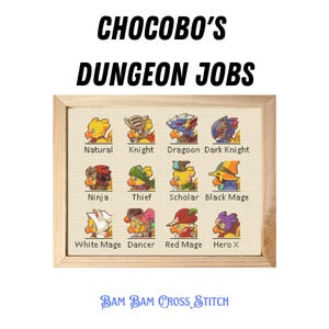 Chocobo&#39;s Dungeon jobs : Cross Stitch Pattern - DIGITAL FILE ONLY