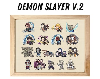 Demon Slayer  V.2 : Cross Stitch Pattern - DIGITAL FILE ONLY