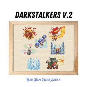 Darkstalkers V.2 : Cross Stitch Pattern - DIGITAL FILE ONLY