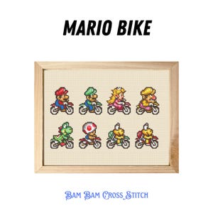マリオバイク：クロスステッチパターン - デジタルファイルのみ