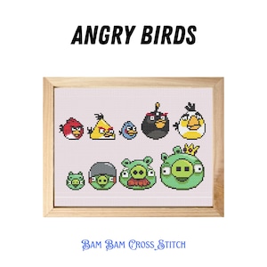 Angry Birds: Patrón de punto de cruz - SOLO ARCHIVO DIGITAL