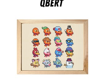 Qbert : Cross Stitch Pattern - DIGITAL FILE ONLY
