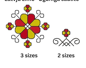 Latviešu zīme SAULĪTE, Lettische Zeichen Stickdatei 3 Größen, Lettische Zeichen Latvju zīme