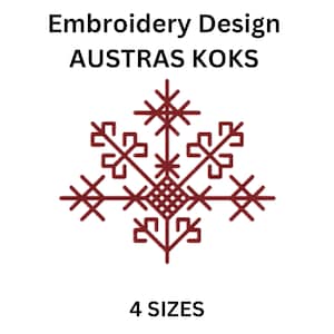 Latviešu zīme AUSTRAS KOKS, Latvian signs Embroidery File 4 sizes Latvia signs Perfect style