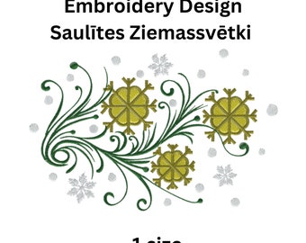 Latviešu zīme Saulītes Ziemassvētki, Ethnographisches lettisches Zeichen, lettische Zeichen Stickdatei 1 Größe, Weihnachten, Lettland Zeichen Perfekter Stil