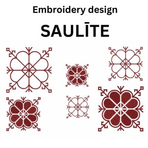Latviešu zīme SAULĪTE, Latvian signs Embroidery File 2 style 3 sizes Latvia signs Perfect style