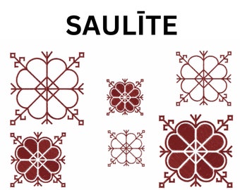 Latviešu zīme SAULĪTE, Lettische Zeichen Stickdatei 2 Stil 3 Größen Lettische Zeichen Perfekter Stil