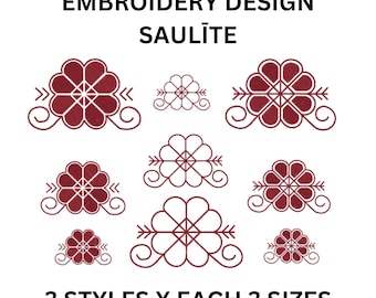 Latviešu zīme SAULĪTE, Lettische Zeichen Stickdatei 3 Stil 3 Größen Lettische Zeichen Perfekter Stil