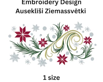 Latviešu zīme Ausekīši Ziemassvētki, Ethnographisches lettisches Zeichen, lettische Zeichen Stickdatei 1 Größe, Weihnachten, lettische Zeichen Perfekter Stil