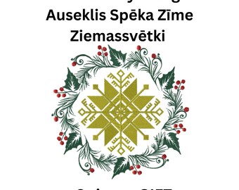 Latviešu zīme Auseklis Ziemassvētki, Spēka zīme, Ethnographic Latvian sign,  Embroidery File 2 size, Christmas,  Latvju zimes GIFT