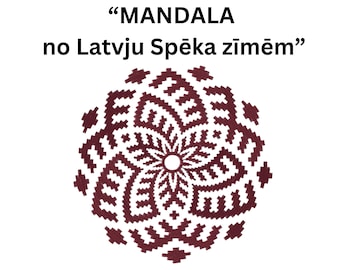 Mandala ar Latvju rakstiem Spēku zīmes, Lettische Zeichen Stickdatei 5 größen Lettische Zeichen Stilisierte