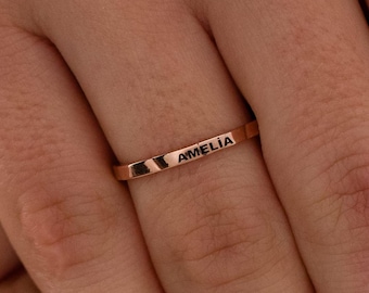 14K Gold Name Ring, Gold Name Ring, Handmade Name Ring, Personalized Gold Name Ring, Gifts for Women, Gifts for Her, Christmas Ring