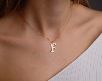 Double Gold Plated Letter Necklace, Personalized Necklace with Two Initial, Mothers Day Gifts For Grandma, Handmade Jewelry, Gift For Mom