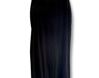 Y2K schwarzer Samt Witchy Wimsigoth Notations Maxirock Gr. PL