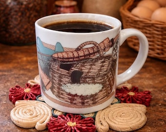 Vintage Fly Fishing Coffee Mug | Fisherman Nature Scene