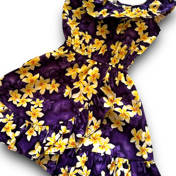 Honolulu Girls Flower Hawaiian White Dress main image 0