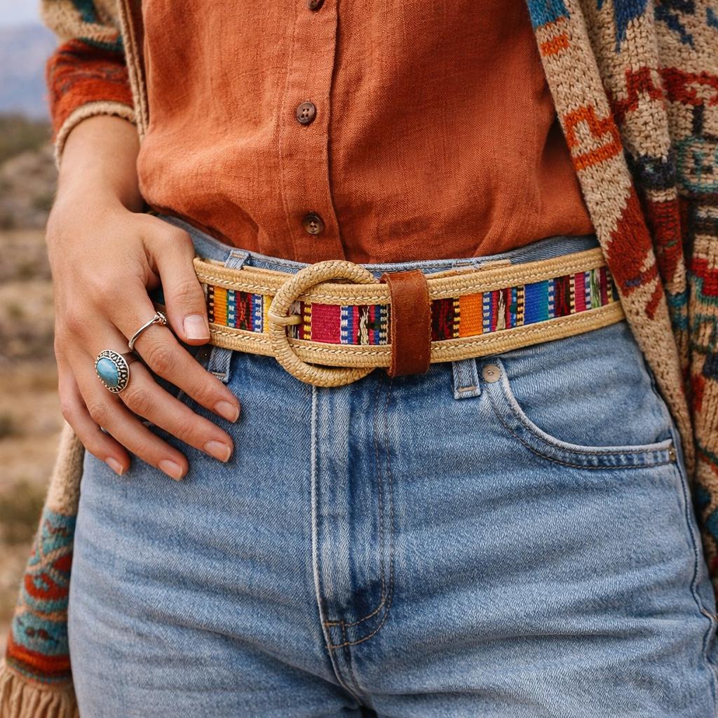 Genuine leather colorful sarape belt sz Xl bohemian festival Serape Leather Belt - Etsy main image 4