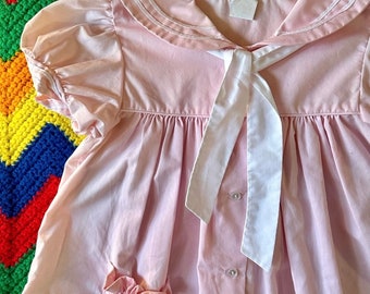 Vintage 90s Bryan baby pink sailor style dress