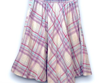 Vintage 70s/80s Fox Hollow wool blend plaid pleat skirt