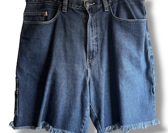 Y2K RAW EDGE Herren Denim Cut Off Fringe Jorts Größe 38