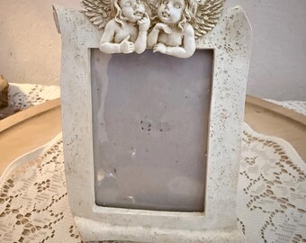 90s Cherubs Ceramic Scrolled Picture Frame 3x5