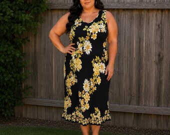 90s Studio 1 Floral Maxi Sleeveless Dress Sz 16