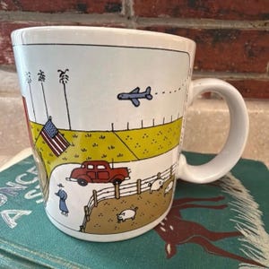 Vintage Cottagecore boerderij Taylor & Ng 1980 San Francisco koffiemok vlag
