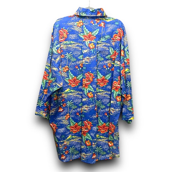 Vintage single stitch 3/4 sleeve floral Hawaiian … - image 3