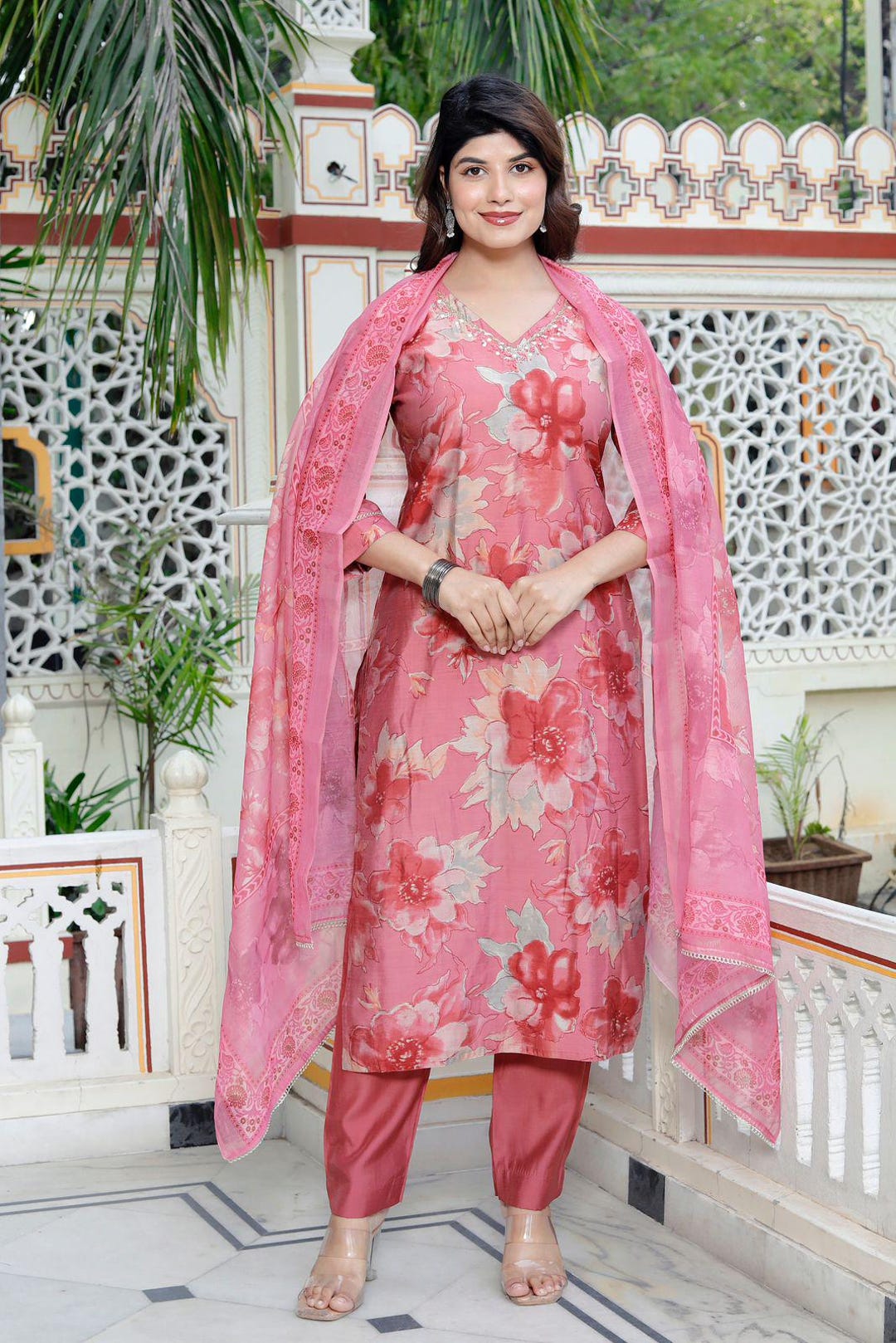 Women's Cotton Kalamkari Printed A-line Kurta Set With Dupatta - Etsy