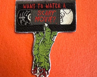 Wil je een enge film kijken?” Met de hand geborduurde zombiepatch